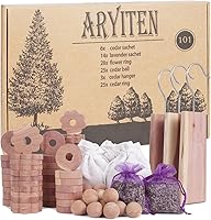 Vista 8 de Aryiten Bloques de cedro para almacenamiento de ropa, paquete de 32 anillos de cedro, tablones de cedro aromático para almacenamiento de ropa