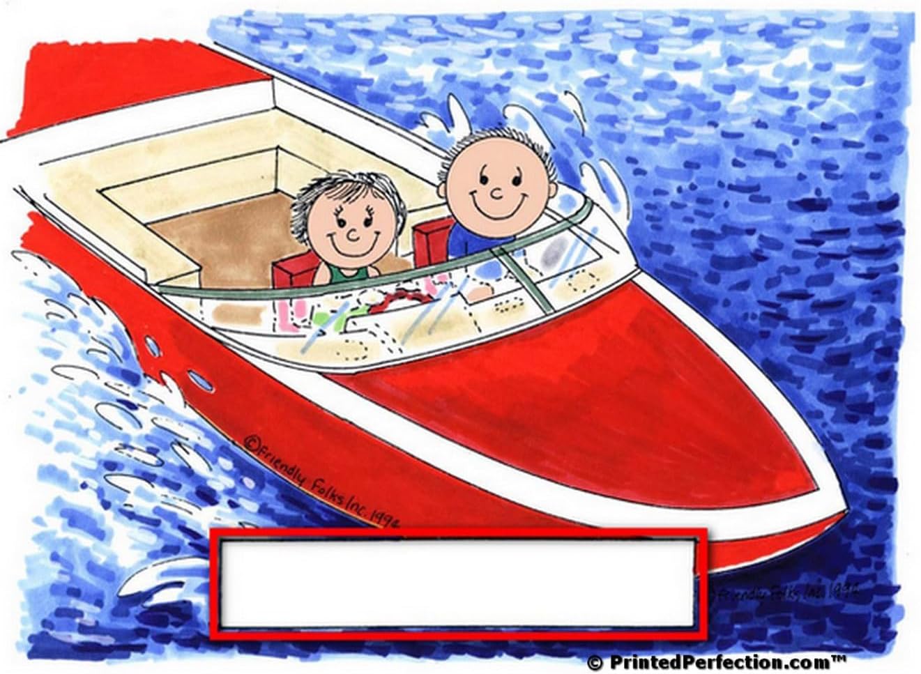 PrintedPerfection.com Personalized Boating Couple Snow Globe Gift