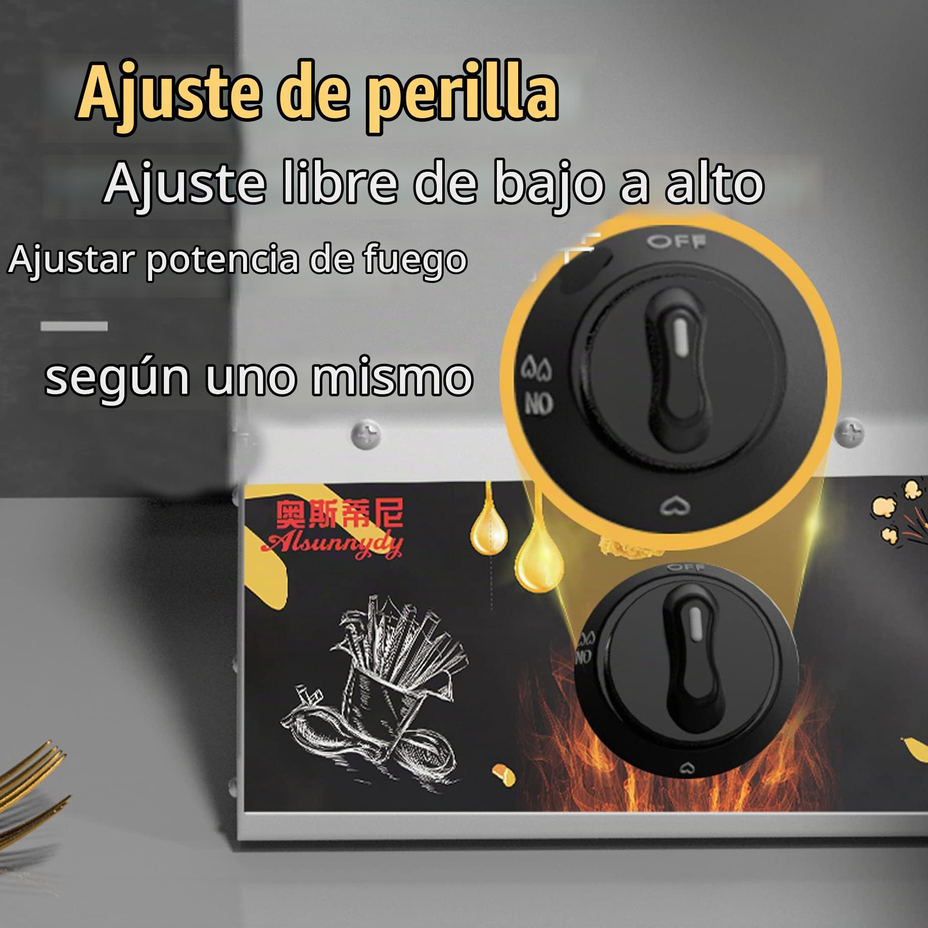 Freidora de Gas,Frying Pan Freidora De Butano Y Gas Propano, Freidora De Acero Inoxidable, freidora ComercialCapacidad 11L * 2