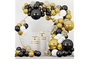 RUBFAC Black and Gold Balloon Arch Kit