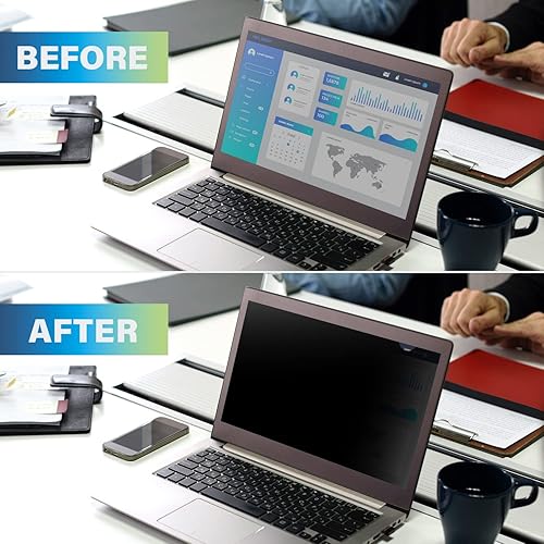 Miniatura 5 de SenseAGE Filtro de pantalla ancha de privacidad para laptop de 12.5 pulgadas 169 para privacidad de 60 grados, antirreflejo, reducción de luz UV y