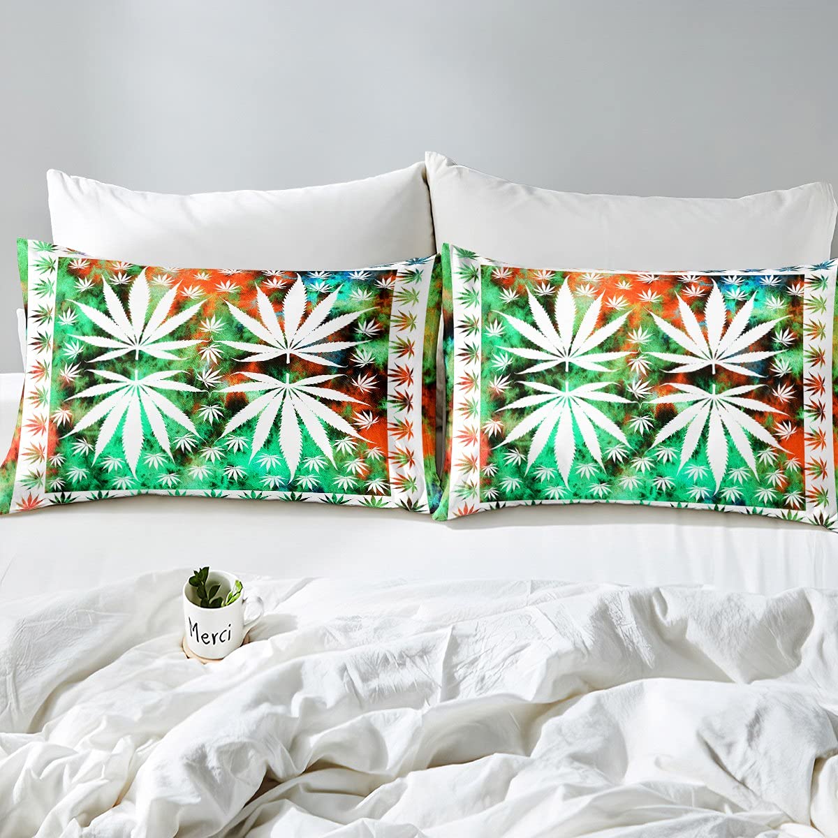 Loussiesd Beddengoedset met marihuanablad voor meisjes