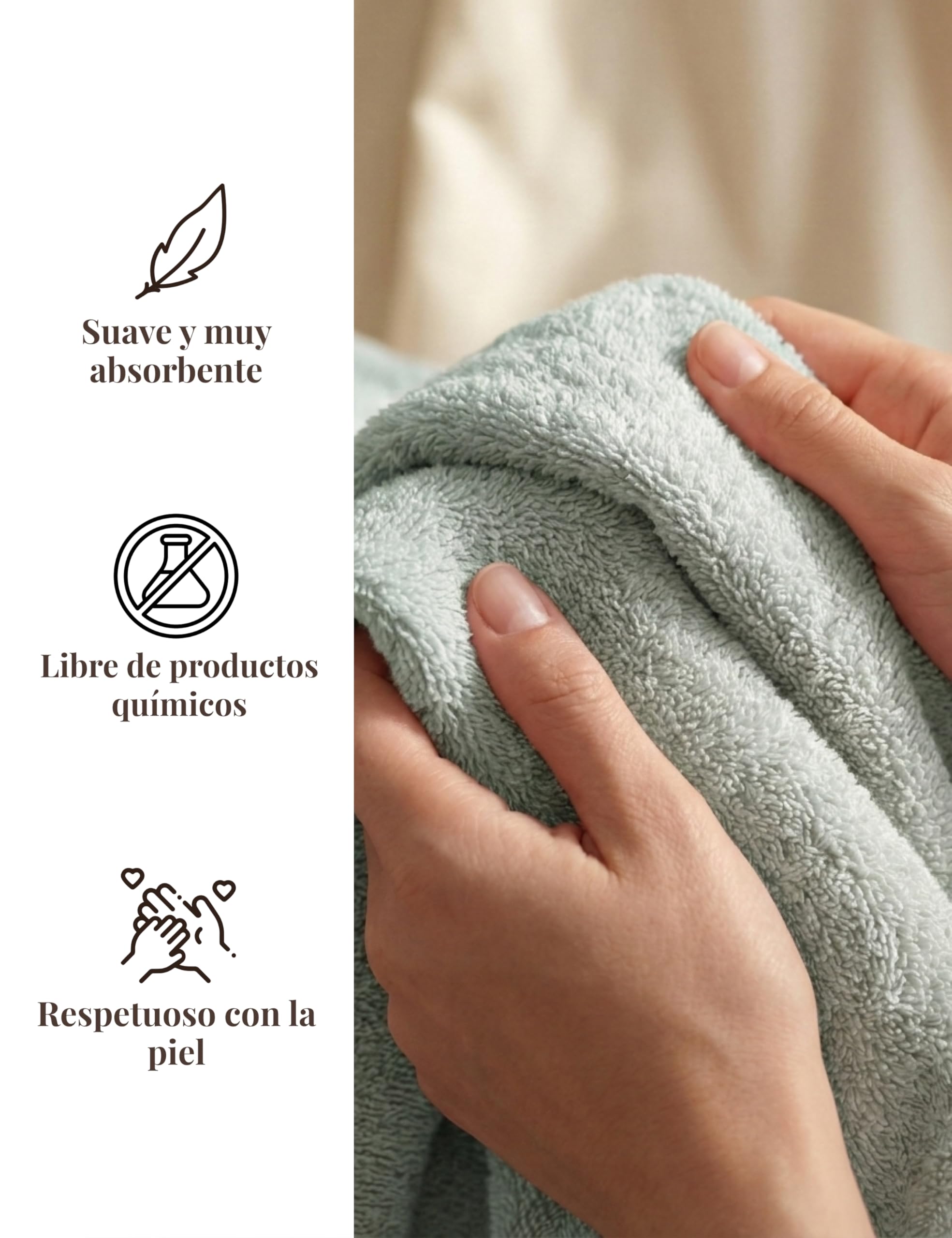 Albornoz Mujer Extra Largo con Capucha – 100% Algodón Rizo 380 g/m² – Bata de Baño Sauna y Spa, Hasta los Tobillos, Suave, Absorbente, Tallas S–XXL