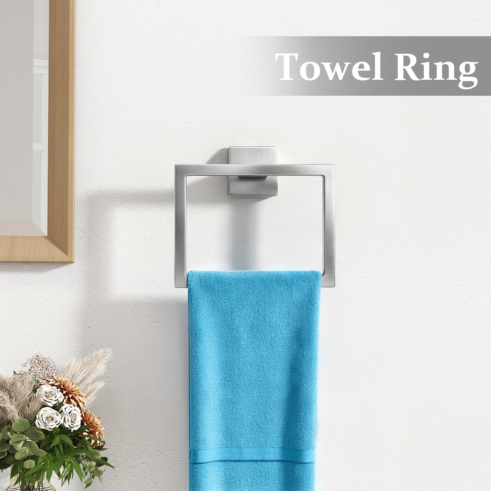 STWWO 5-Piece Bathroom Accessories Hardware Set Brushed Nickel — Amazon image 5