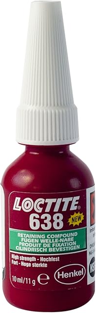 Loctite 638 Very High Strength Retaining Compound - Metal Adhesive Retainer Glue: 10ml Bottle