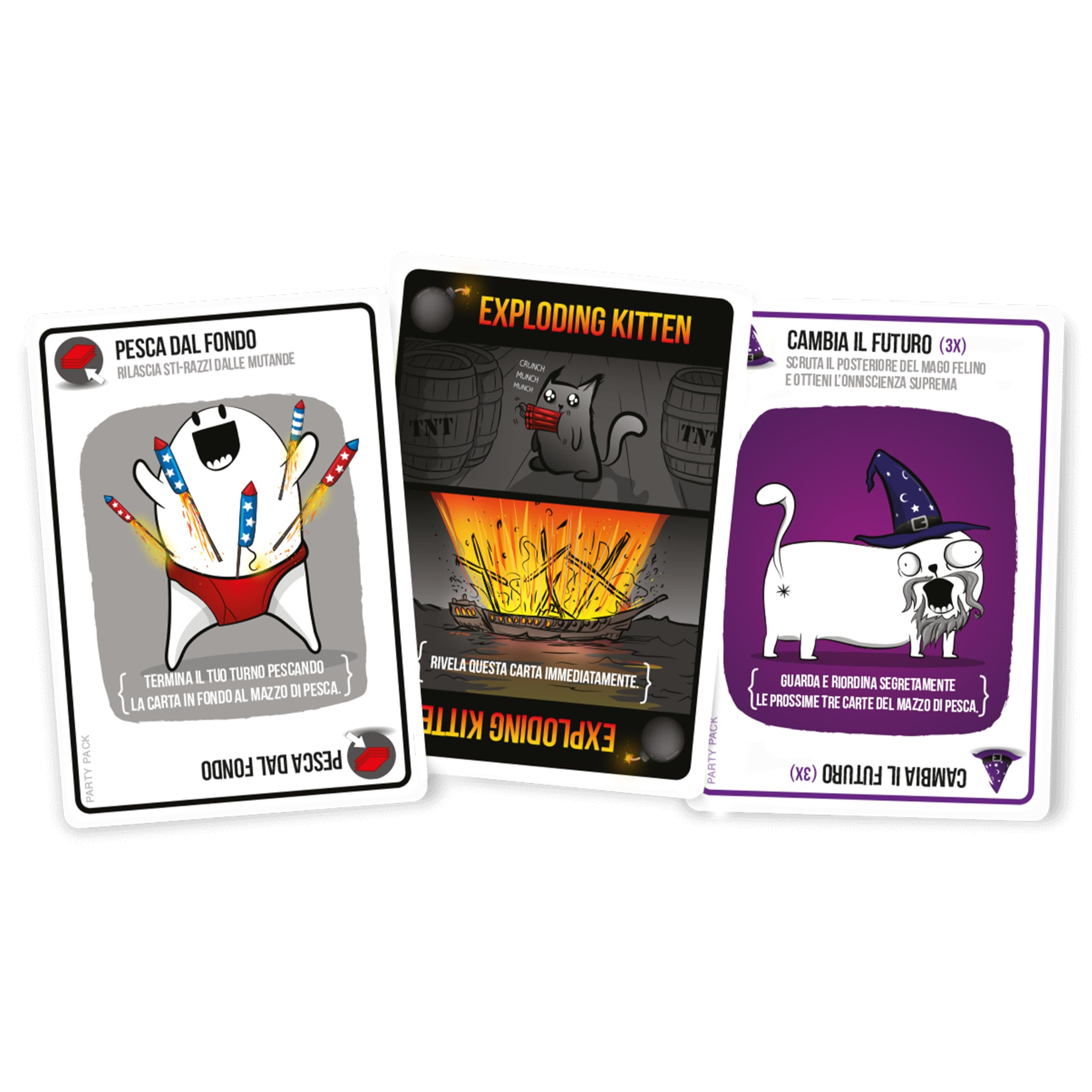 Exploding Kittens Asmodee PARTY PACK – Nuova Versione – Gioco da Tavolo Divertente per Famiglie, Bambini e Amici – Carte da Gioco – Idea Regalo – 2-10 Giocatori – 7+ Anni – Edizione in Italiano - 3