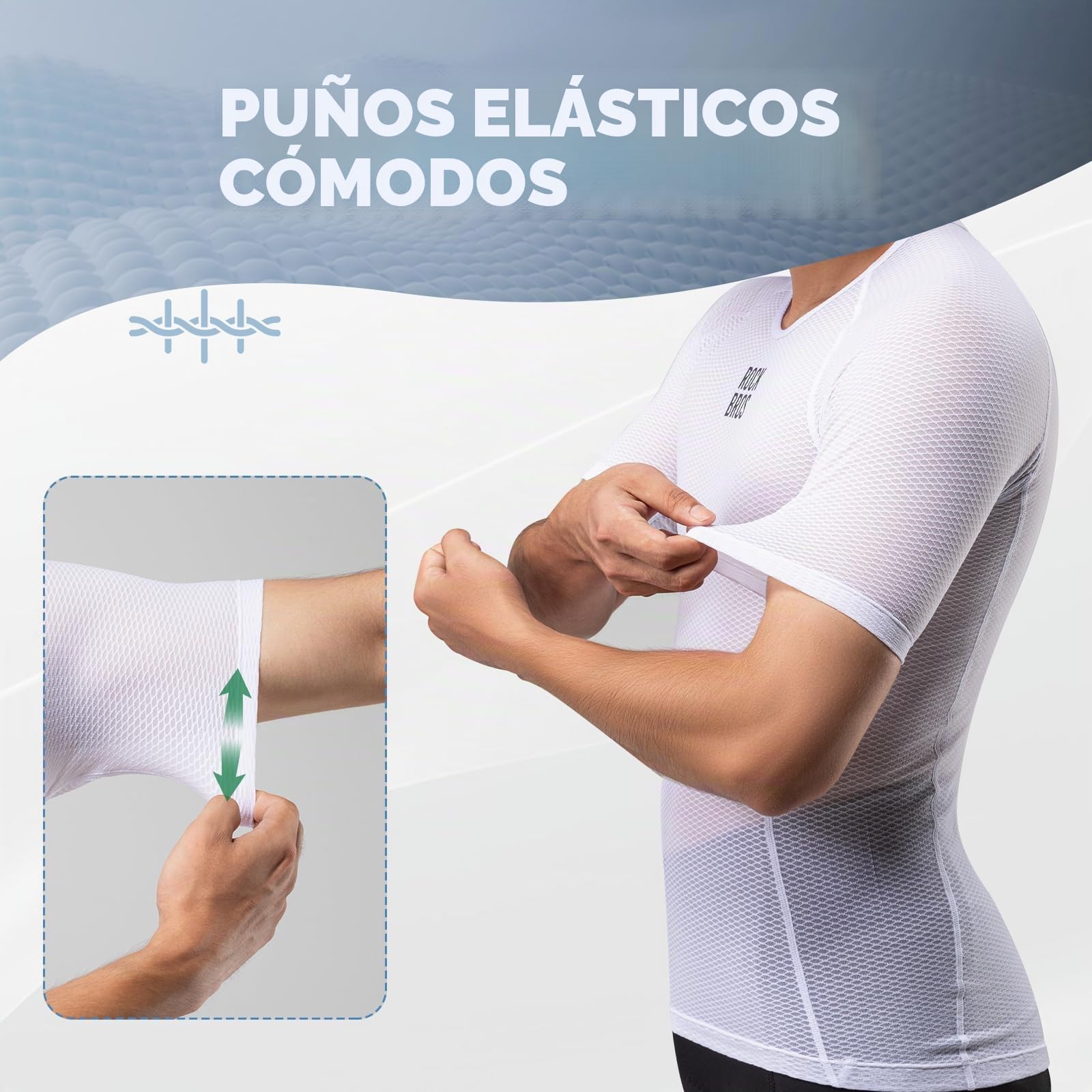 ROCKBROS Camiseta Interior Ciclismo para Hombre Ultraligero, Ropa Interior Deportiva sin Mangas de Verano Transpirable Secado Rápido para Bicicleta Running, M-XXL