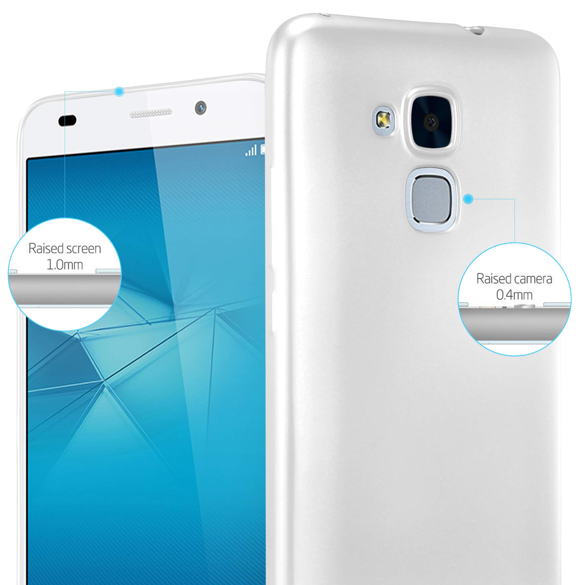 Cadorabo Custodia Per Honor 5C In Argento Metallizzato – Cover Sottile In TPU Morbido, Antiurto E Leggera - 3