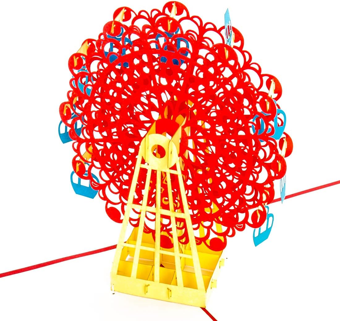 Cologne Cards() 3D Pop-Up Greeting Card, Ferris Wheel, Anniversary, Celebration, Modern Cartoon Style, Includes Envelopes