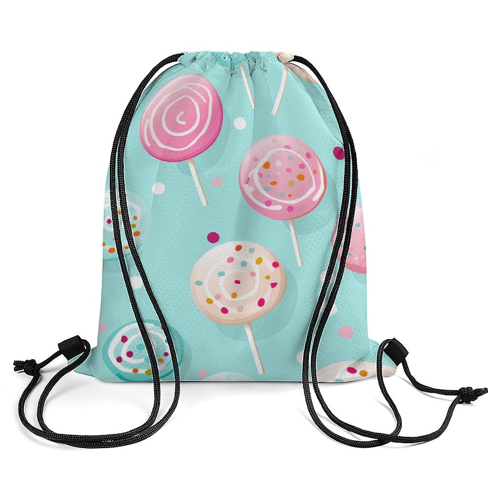 Delicious Lollipops Drawstring Backpack Durable Sport Gym Bags Daypack for Men Women 35 * 42cm