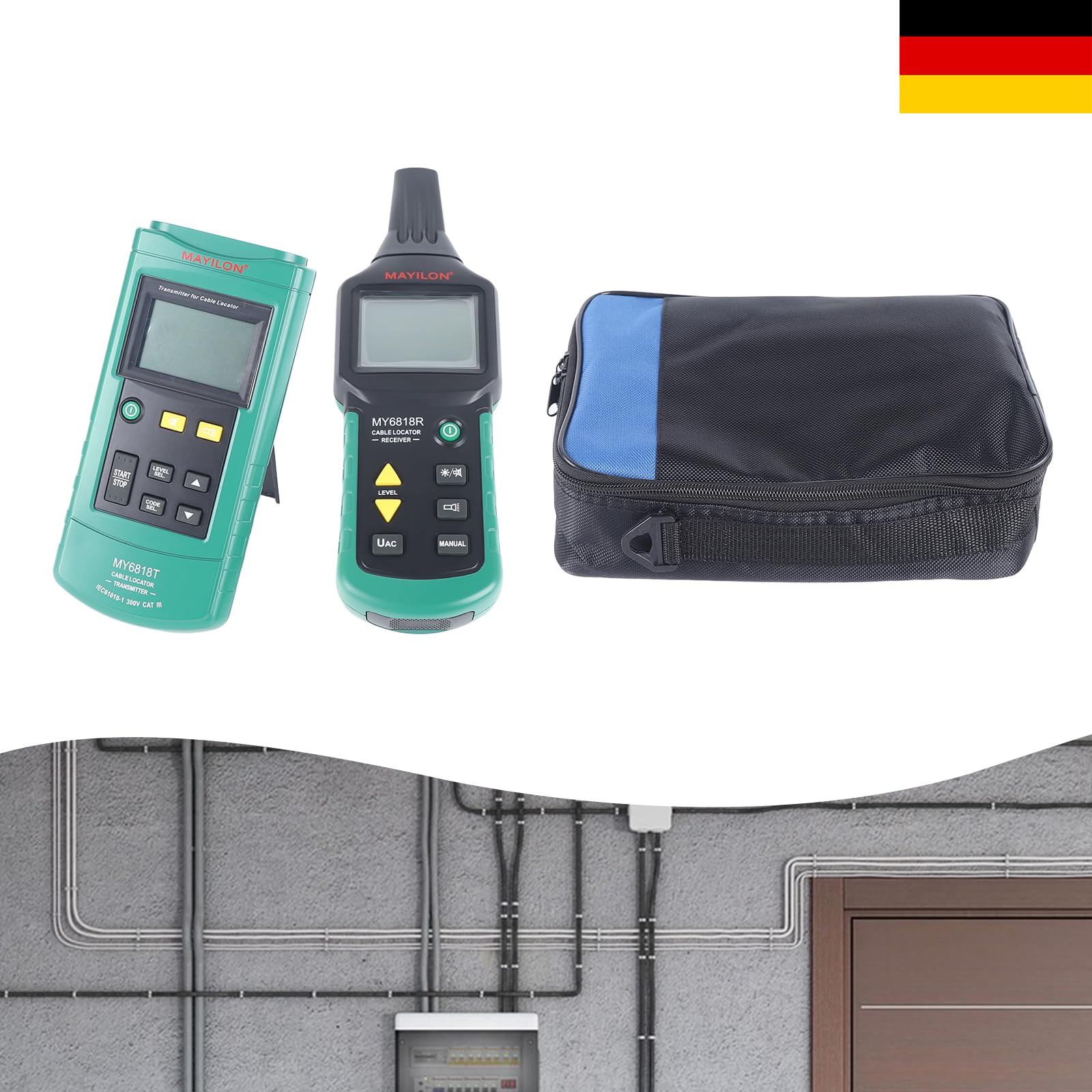 My6818 AC/DC tester kabli zasilających | śledzenie przewodów i ochrona przed zwarciem | tester napięcia 35-400 V | wyświetlacz LCD | przenośny i niezawodny