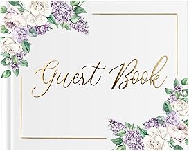 Wedding Guest Book for Guests to Sign, Elegant Wedding Guestbook Ideas, Sign in Book for Bridal and Baby Shower, Polaroid Guest Book, 100 Thick Lined and Blank Pages for Party, Wedding Books