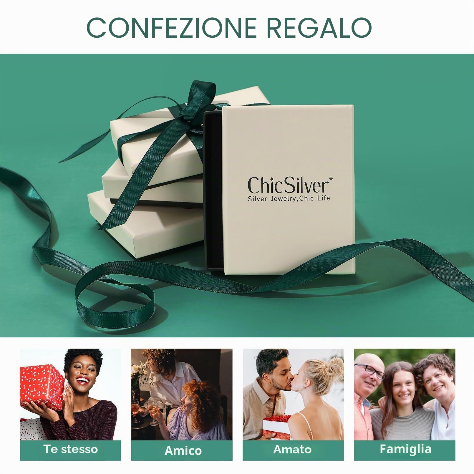 ChicSilver Collana Pendente Donna Cindolo Cuore Piccolo in Argento Sterling 925 con Zirconi Brillanti Pietra Nascita 12 Mese Mesi Catenina Catena Regolabile Gioiello alla moda - Regalo Perfetto