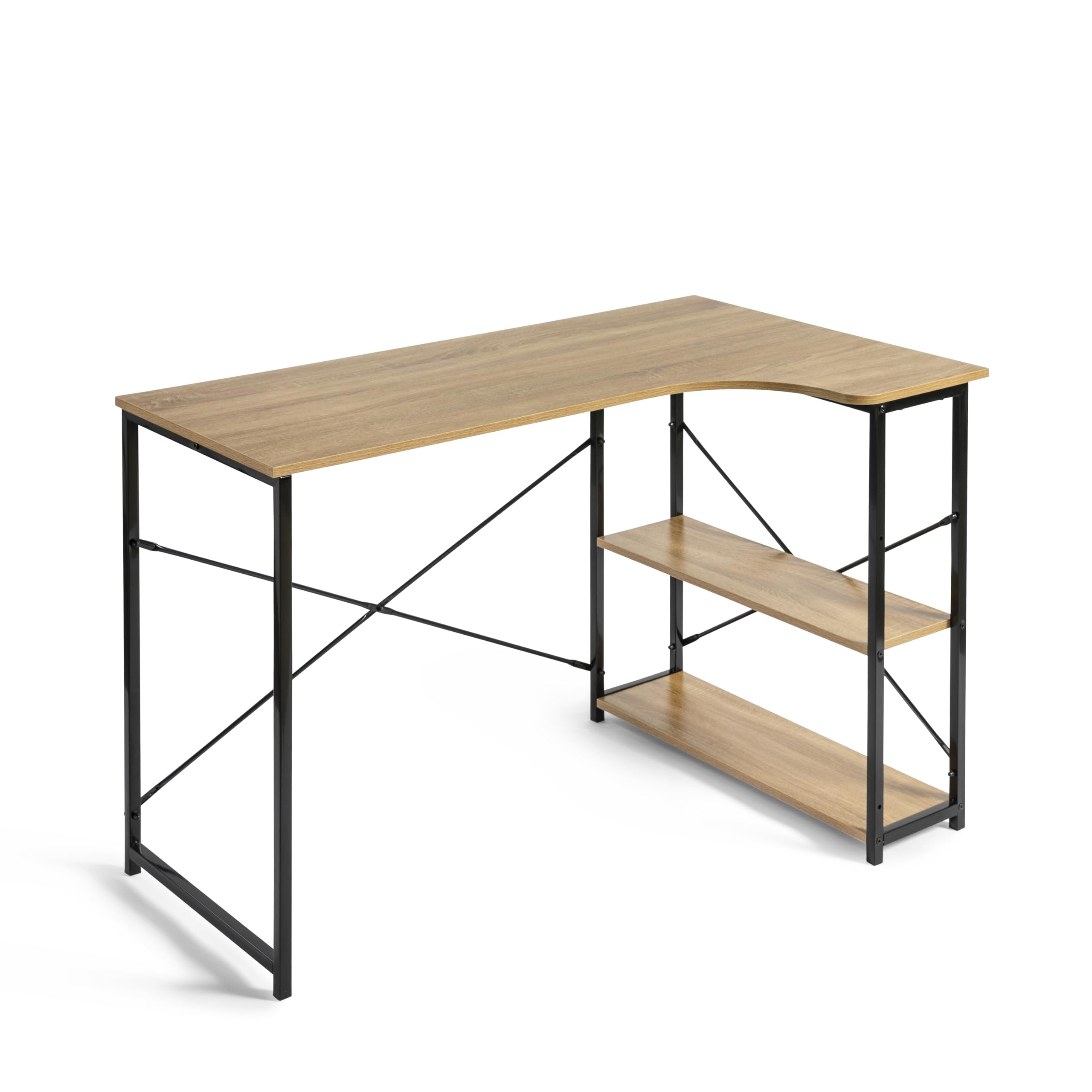 DUPI Mesa Escritorio Multifuncional Easy | Estantes Integrados para Almacenamiento | Estructura Resistente de Acero | Diseño Moderno y Compacto | 120x73x75cm