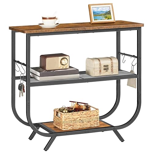 HOOBRO 3 Tier Small Console Table, 31.5" Entryway Table with