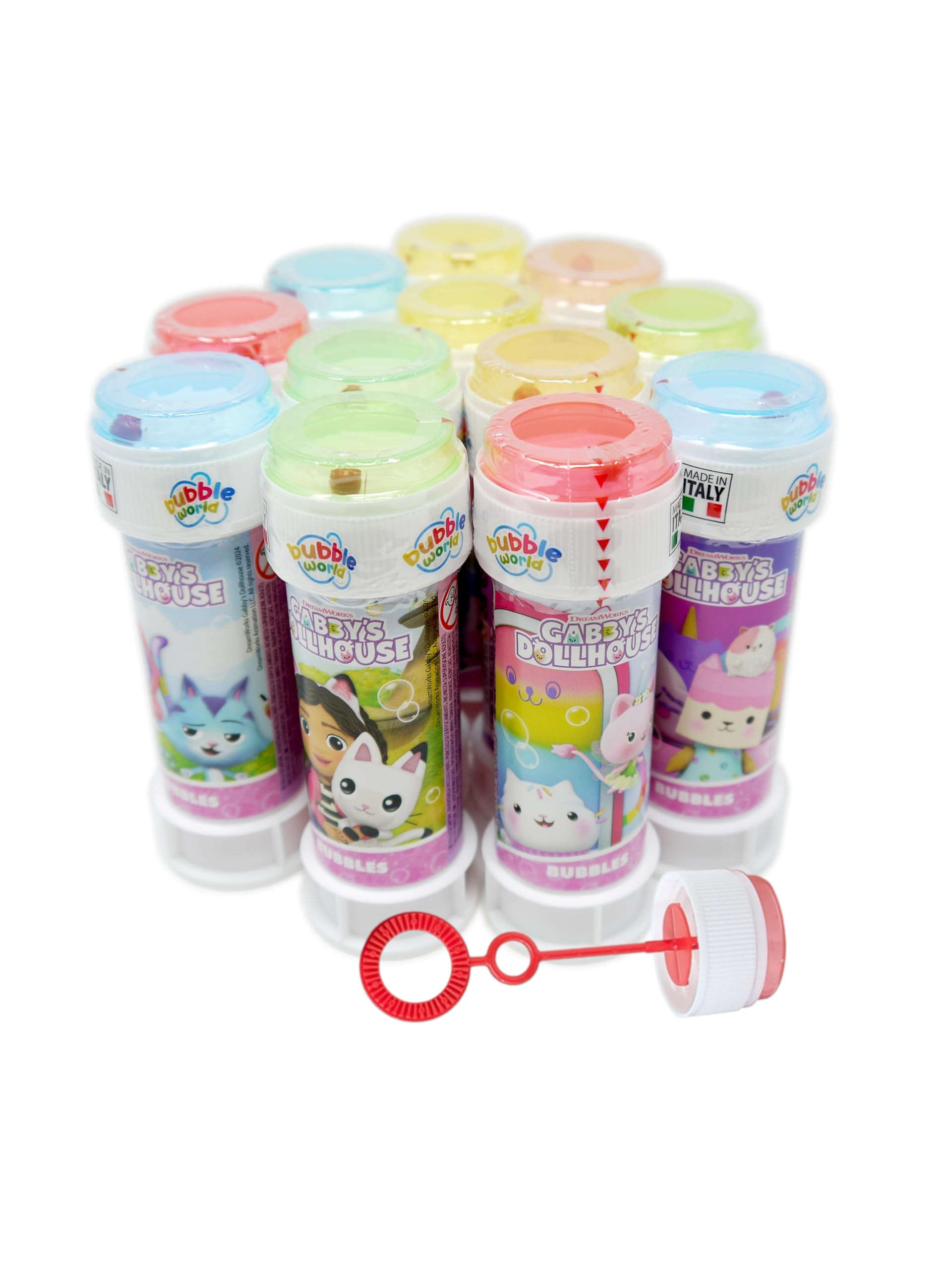 Anila's Gabby's Dollhouse Bubble Tubs with Wands, 60ml Solution & Maze Lid, Set of 36, Party Bag Fillers & Favours, Ages 3+ — image 1