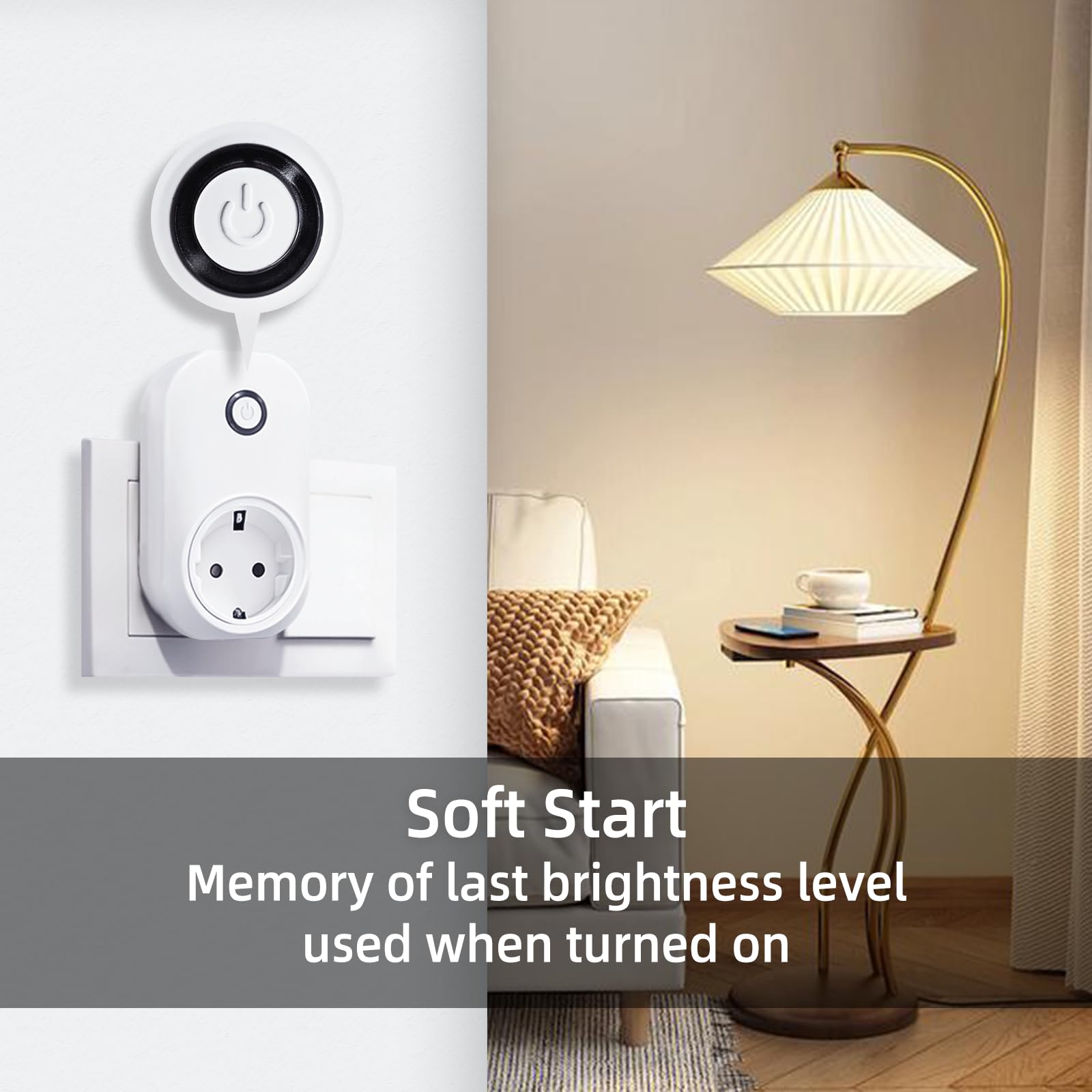 Presa intelligente Wi-Fi per dimmer | Controllo vocale e app | Compatibile con Smart Life|Nessun hub richiesto | Adatto per lampade LED dimmerabili esistenti