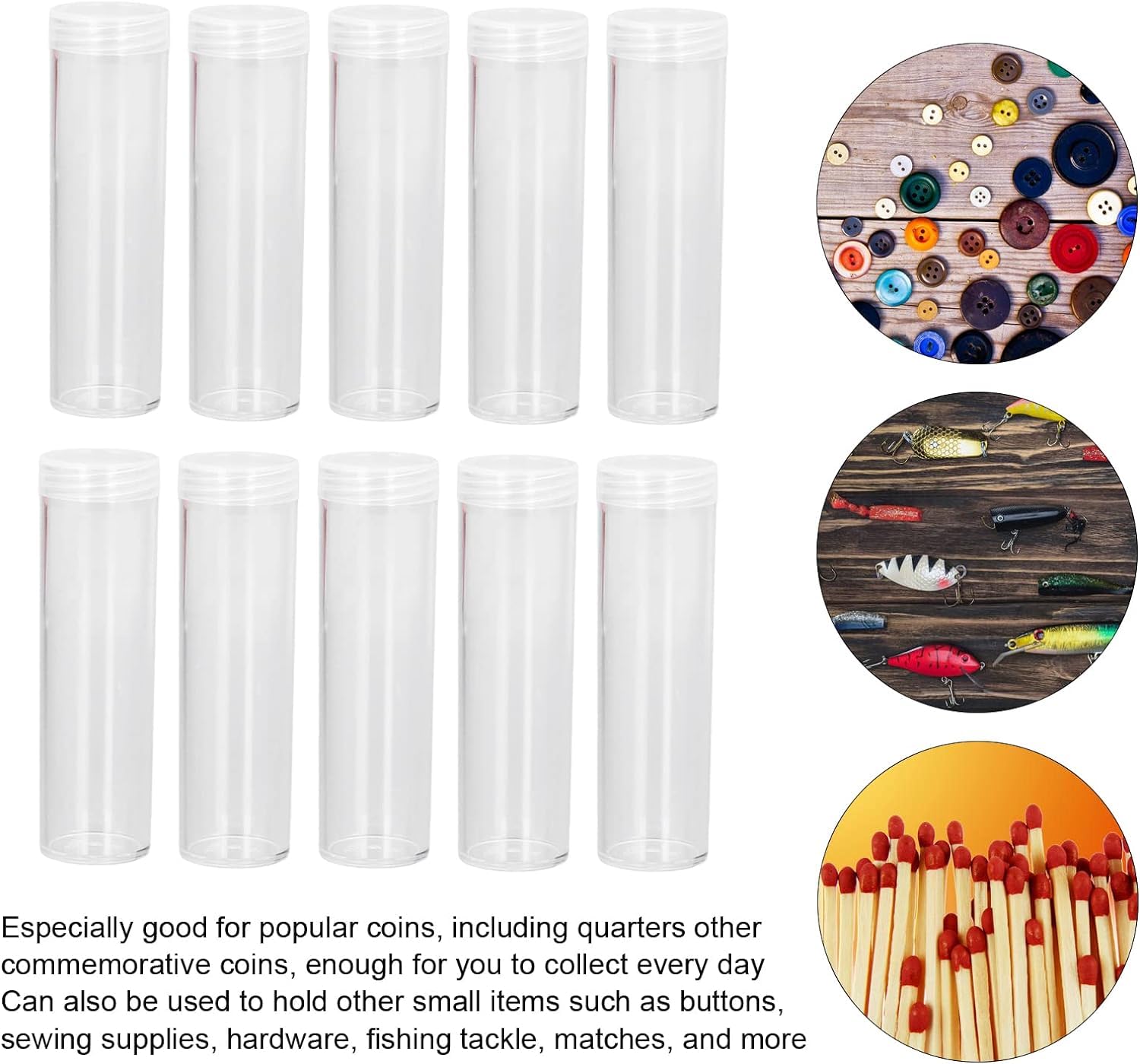 Lot De 100 Porte-pièces Ronds Transparents De 26 Mm De Diamètre