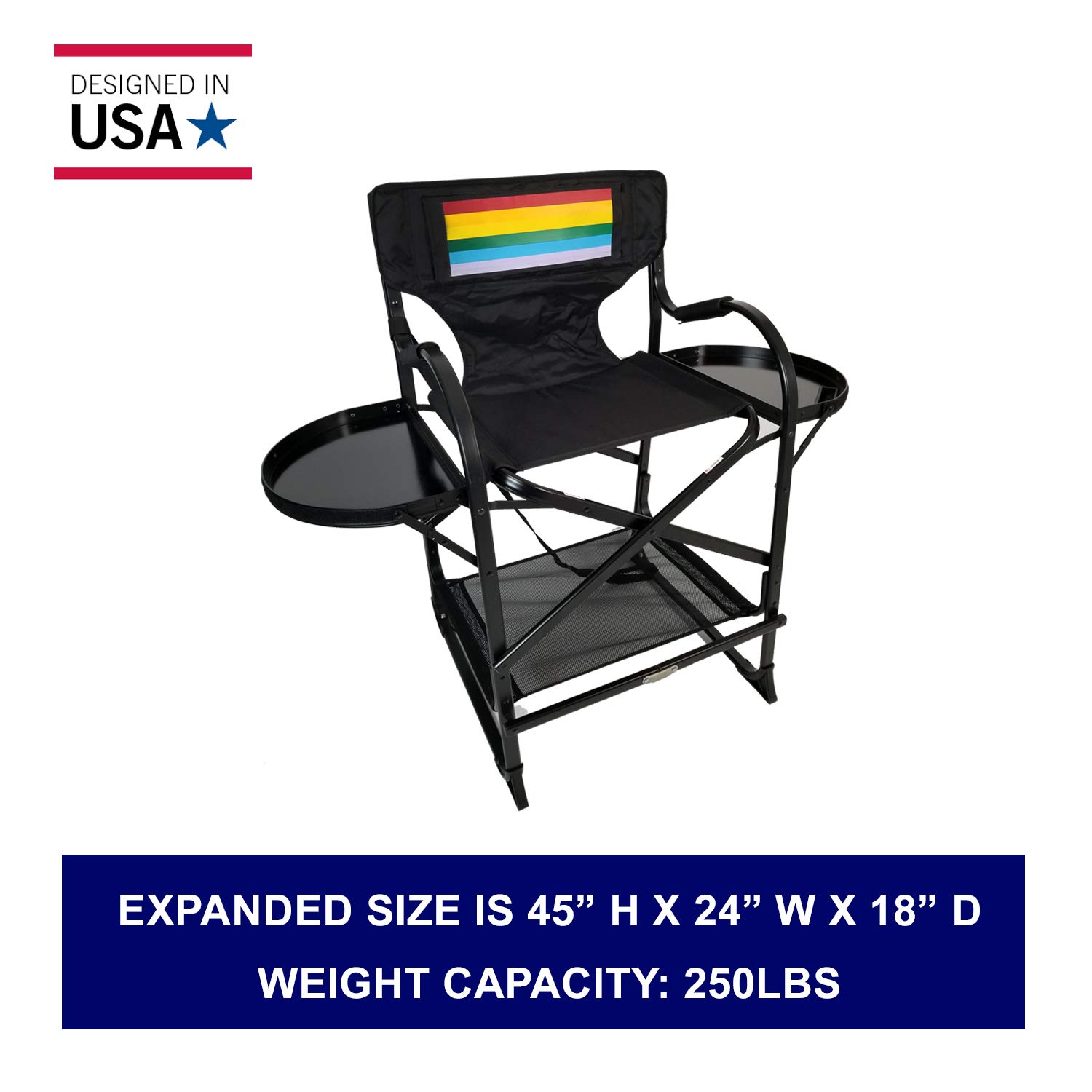 Tuscany Pro Portable Makeup & Hairstylist Chair Designed for LGBT - Perfect for Makeup, Hair Stylist, Salon with Adjustable Seat Height - Carry Bag Included