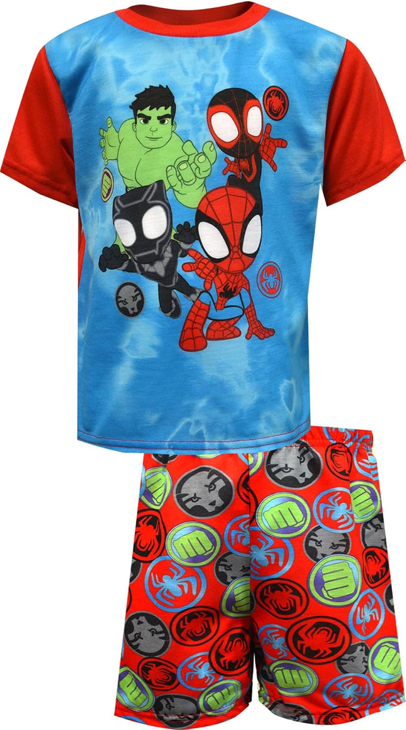 AME INTL Boys Marvel Comics Spiderman and Friends Toddler Shortie Pajamas