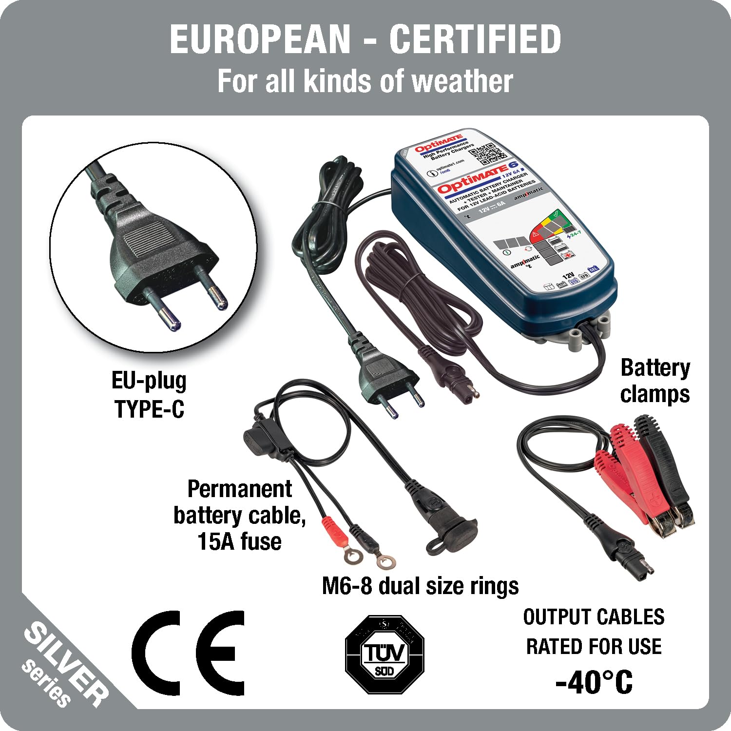Optimate 6 Ampmatic Chargeur-testeur-mainteneur avec récupération de Batterie 12 V 6 A en 9 étapes