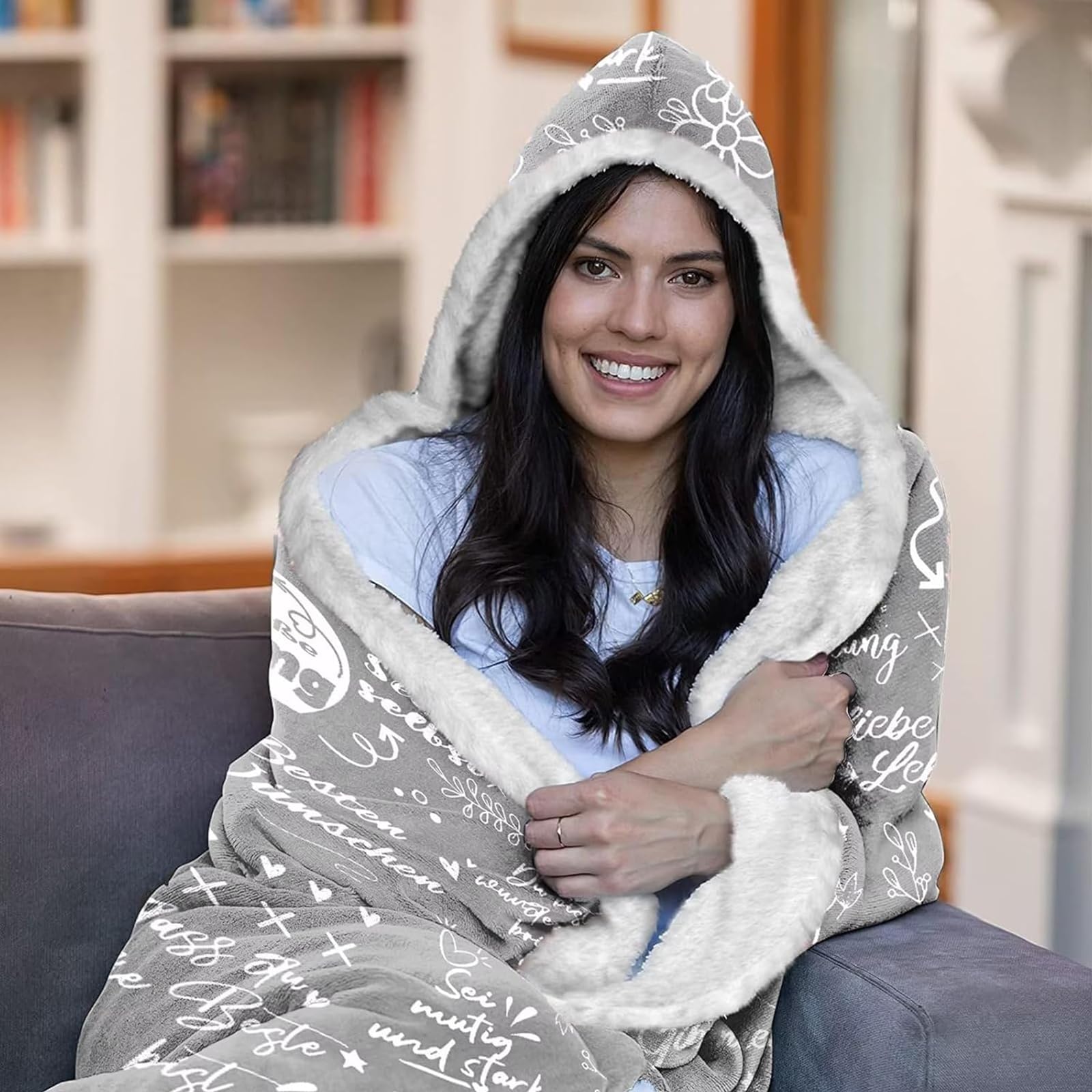 Geschenke für Freundin, Umarmung Decke mit ärmeln Mutmacher Geschenk für Frauen und Beste Freundin, Geschenke für Beste Freundin Frauen Mama Schwester Kollegin zum Weihnachten Geburtstag