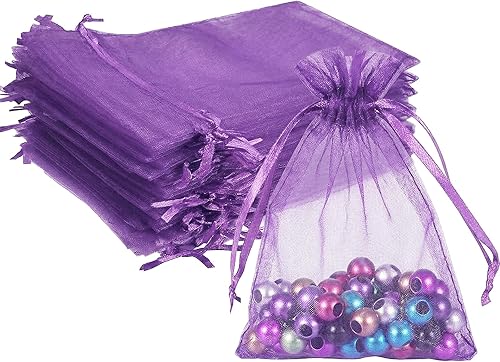 Miniatura 15 de Wudygirl 100 bolsas de organza gris transparente de 5 x 7 pulgadas con cordón transparente, bolsas de joyería para fiestas, bodas, vacaciones
