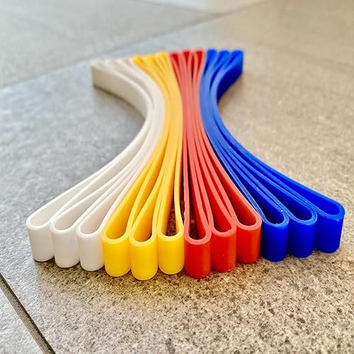 Miniatura 3 de Mikily's Paquete de 12 bandas de goma grandes de silicona elásticas largas correas de envoltura para portapapapeles, cuadernos, suministros de