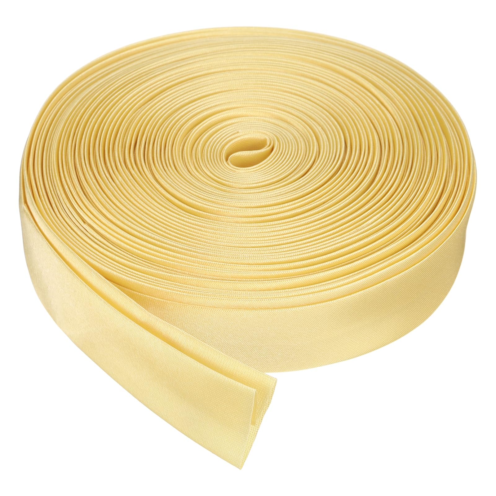 sourcing map Double Fold Bias Tape for Sewing, 3/4 Inch x 10 Yards Satin Bias Binding Tape Continuous Bulk for Quilting Blanket Binding Seaming Hemming Fabric Piping DIY Craft, Earthy Yellow — image 1
