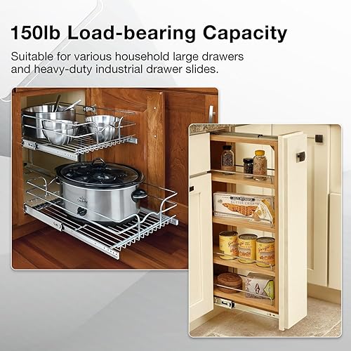 Miniatura 2 de REGUDA Pasillos de extensión completa con bloqueo de alta resistencia con cerradura de 12, 14, 16, 18, 20, 22, 24, 26, 28, 30, 32, 34, 36, 38, 40