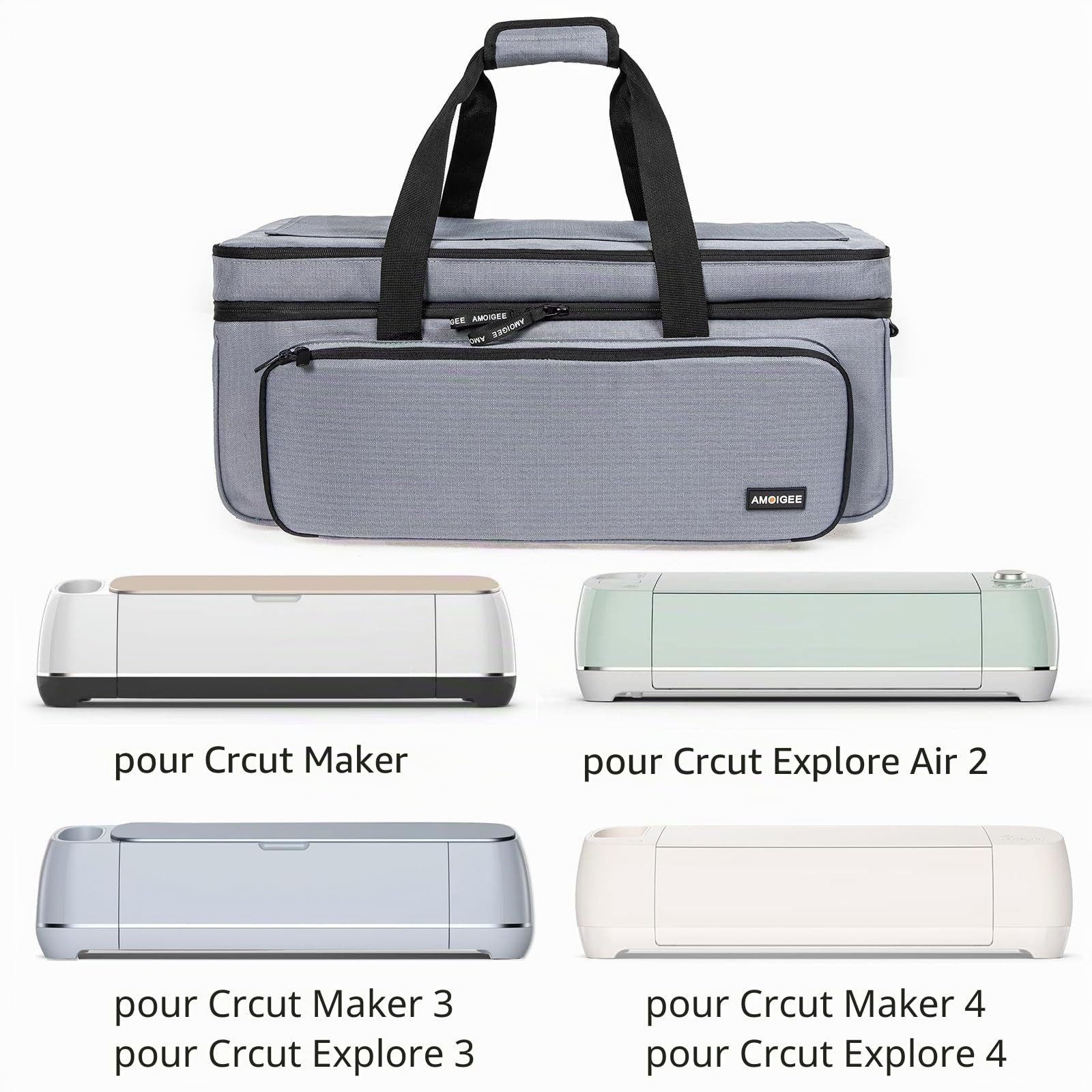 AMOIGEE Housse Anti-poussière pour Cricut Explore Air 2, Cricut Maker, Cricut Explore 3, Cricut Maker, Cricut Maker, Housse avec Poches pour Accessoires et Fournitures Cricut