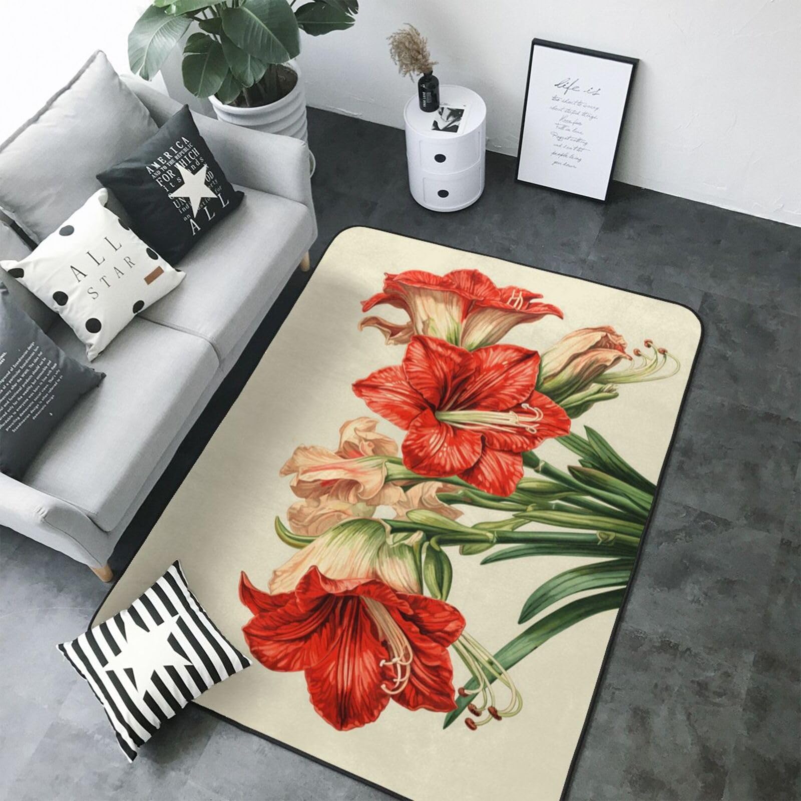 Tapis fleurs d amaryllis doux insufflez de la joie dans votre salon