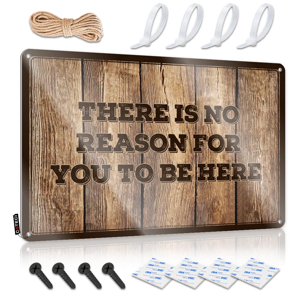 STWNVOITV Metal Signs Vintage Funny There Is No Reason For You To Be Here Tin Sign Metal Signs For Man Cave Bar Mirrors For Man Cave(30X40CM)