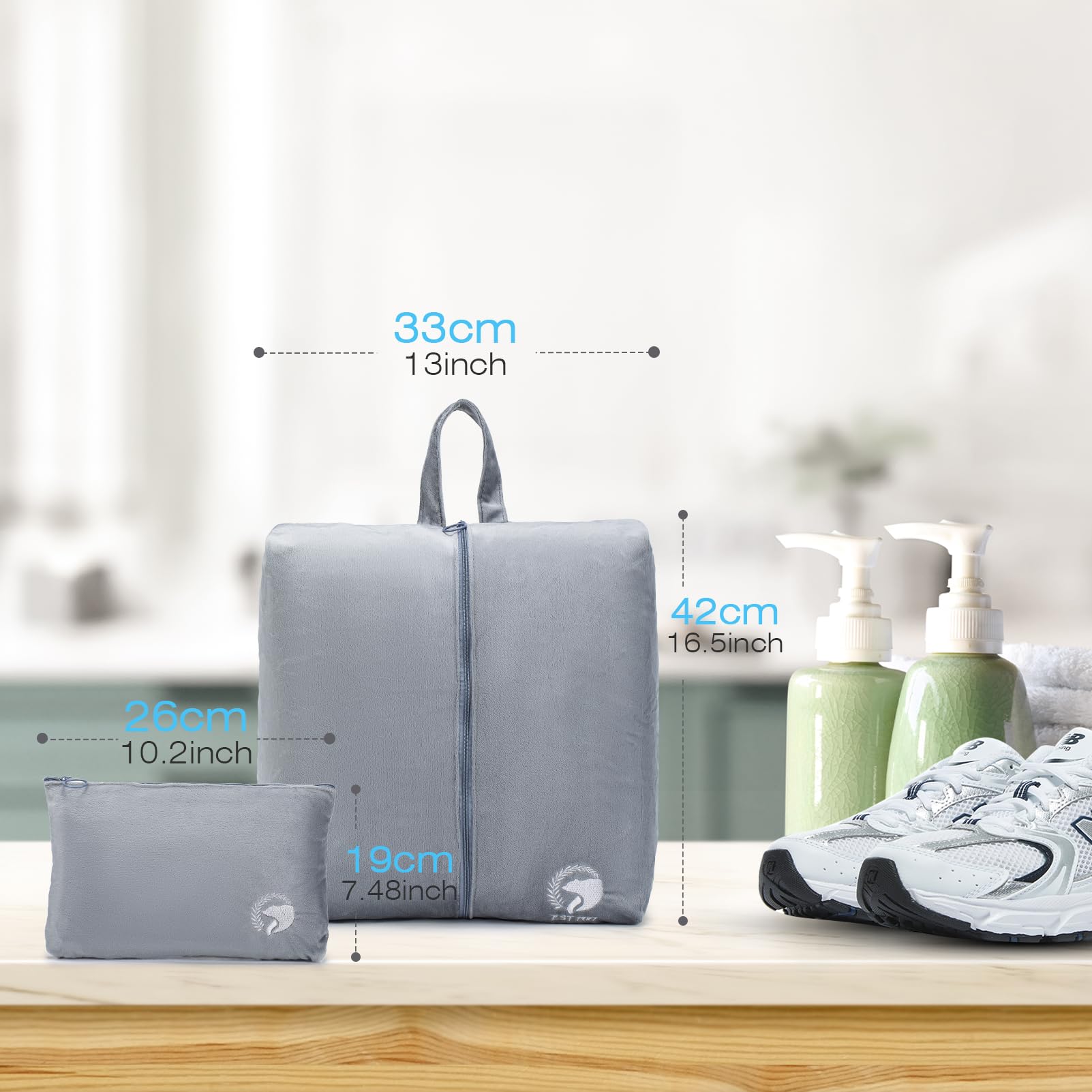 BAGZY Sac Cabine Avion 40x30x20 pour Ryanair Wizzair Transavia, Bagage à Main Pliable 25L Imperméable Sac Maternité avec Sac à Chaussures et Trousse de Toilette pour Sport, Weekend, Voyage, 2X