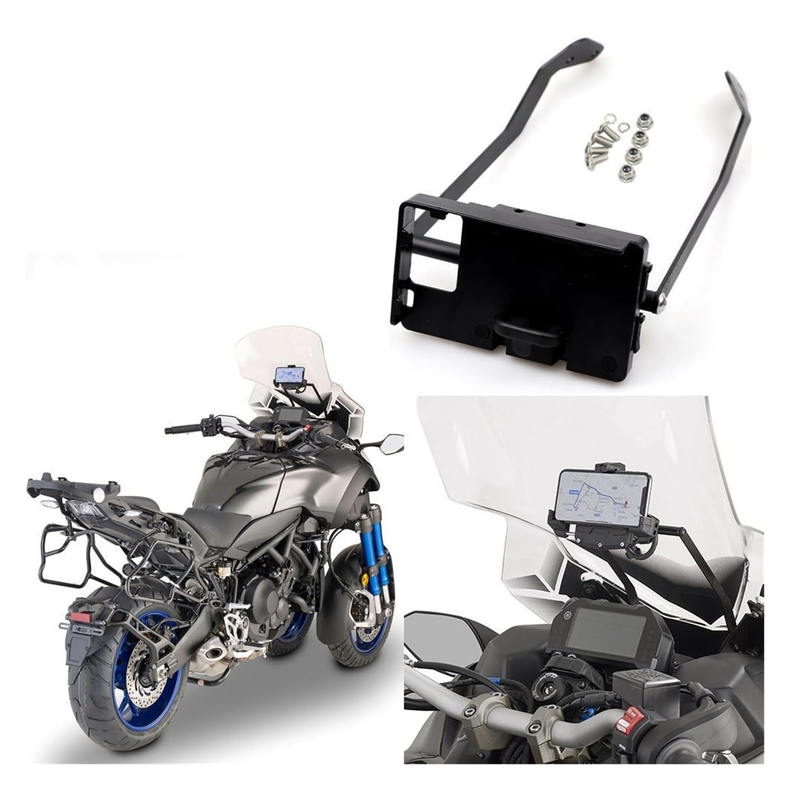 Soporte Navegación GPS para Motocicleta Soporte De Motocicleta Soporte De Placa De Navegación GPS Móvil para para NIKEN 900 2019 (Color : A)