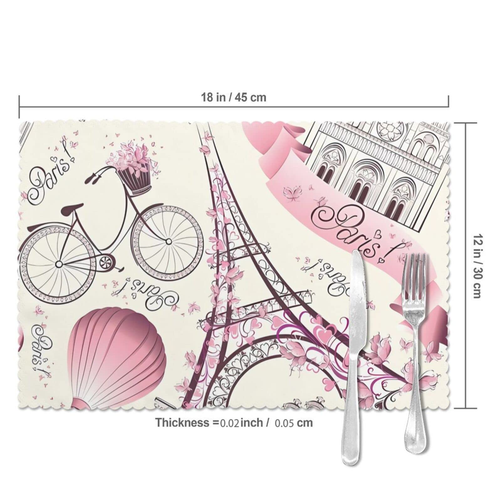 Tovaglietta all'americana in PVC con Torre Eiffel Parigi, notte