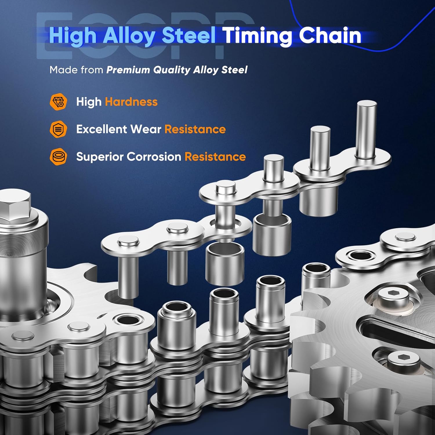 ECCPP Timing Chain Kit fits for 2008-2008 for Chrysler 300/Sebring for Dodge Charger/Avenger/Magnum 2.7L TK1116A 9-0397SX, w/Timing Chains Tensioner Guide