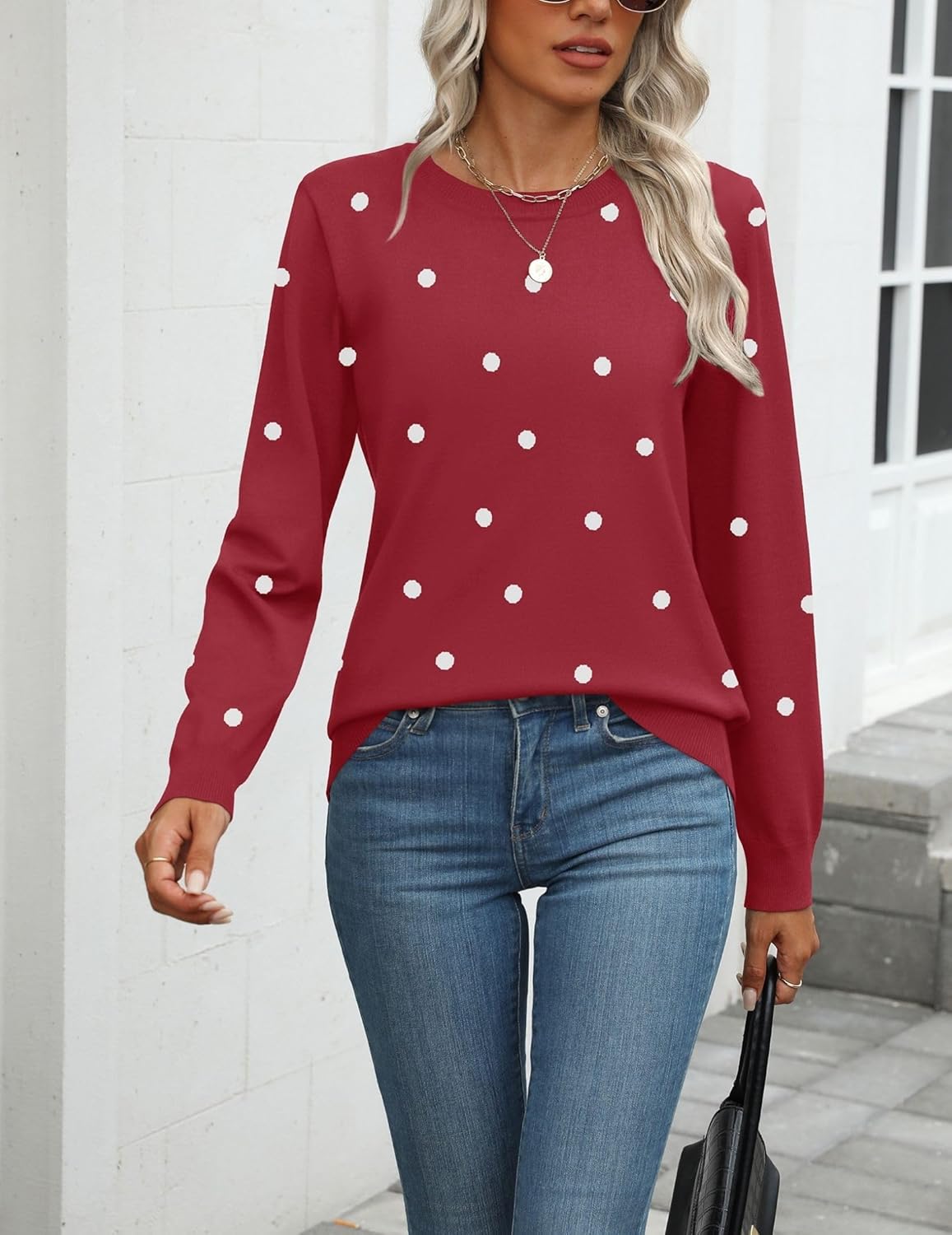 Zeagoo Womens 2026 Fall Sweaters Long Sleeve Tops Classic Crew Neck Pullover Sweaters Loose Dressy Casual Basic Clothes - Image 2