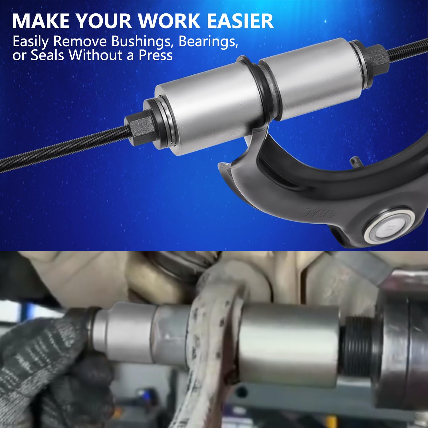 ZKTOOL 40 Pièces Remplacement de Bague de Châssis Automobile, Démontage et Montage de Roulements, Joints et Silentblocs, Démontage de Silentblocs de Bras de Suspension d'Essieu Arrière