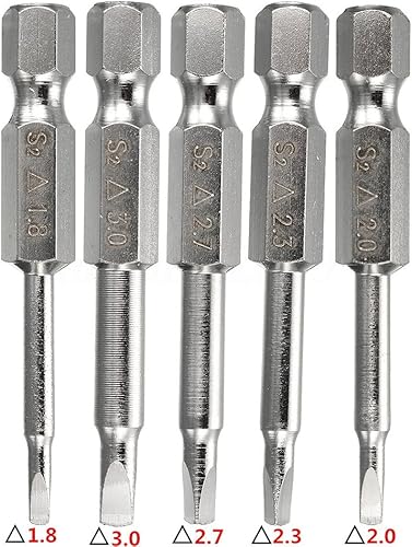 Miniatura 2 de Yakamoz Juego de 5 puntas de destornillador de cabeza triangular magnética, vástago hexagonal de 14, juego de puntas triangulares de acero S2, punta