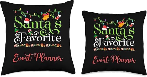 Miniatura 3 de Santa's Worker Holiday Threads Santas Favorite Event Planner Holiday Top Elf Profession Throw Pillow, 18x18, Multicolor