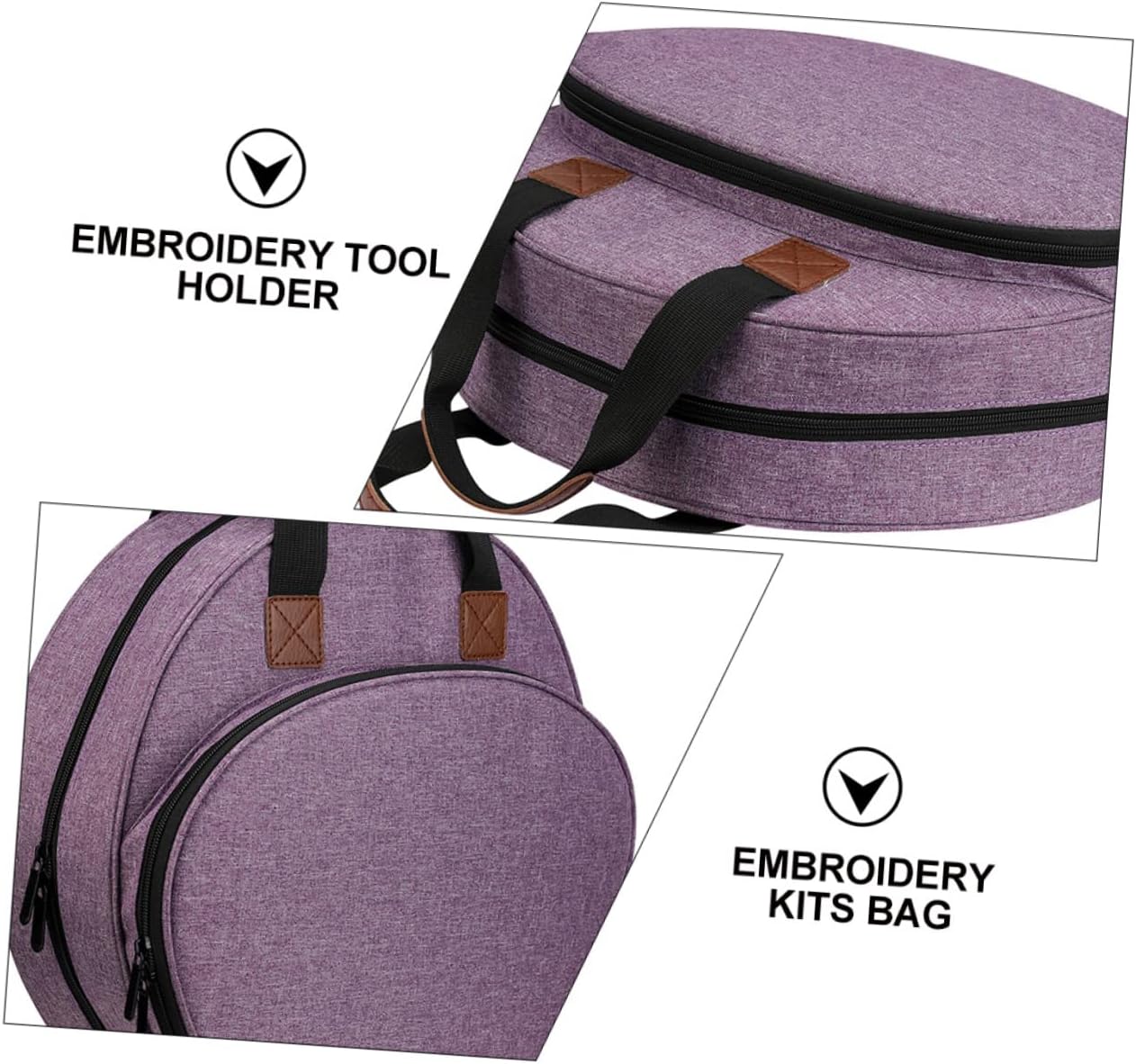 OHPHCALL 1 PC Multifunctional Embroidery Project Tote Bag Large Opening Craft Tool Storage Carrier with Handle for Easy Travel for Cross Stitch and Embroidery Supplies