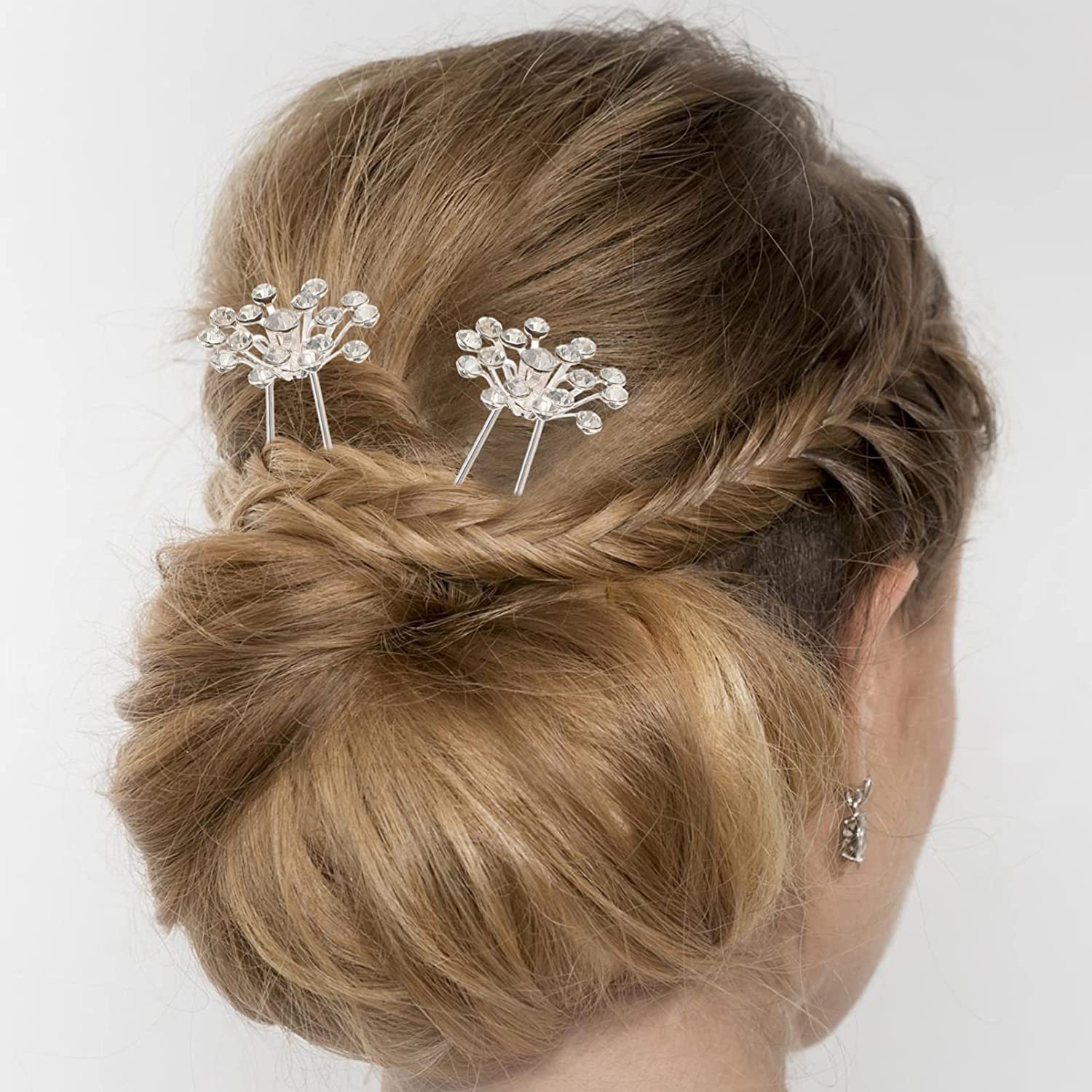 Forcine for capelli ， Fermagli for capelli for donna ， 40 pezzi Copricapo Spose Elegante Forcella Capelli Spilla da sposa Accessorio Ragazze Perle Chic Updo Chignon Gypsophila Damigelle d'onore Fiore