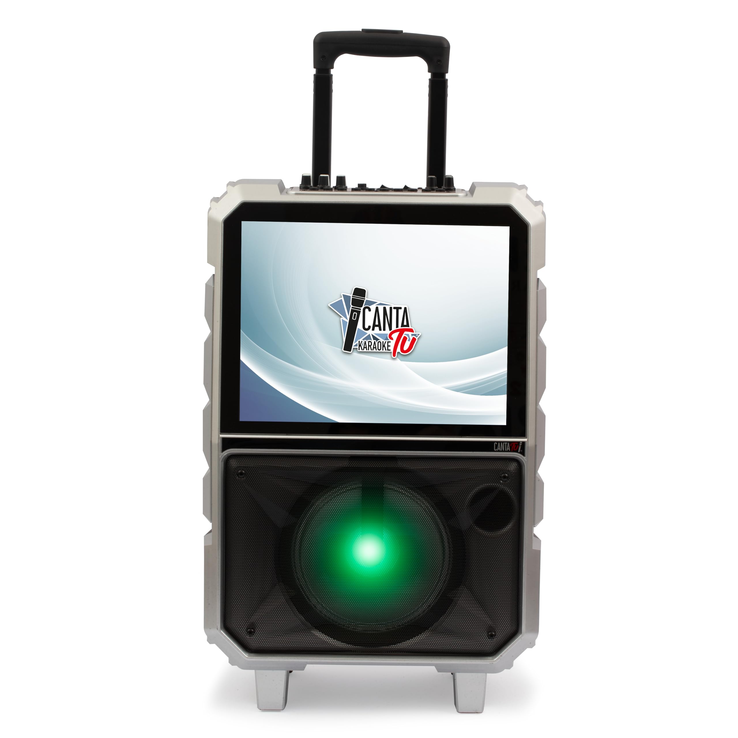 Canta Tu Karaoke 1.5 2024-Karaoke Professionale Con Microfono Wireless, Nuovo Sistema Operativo, Display Touch Più Ampio,Connessione Wi-Fi, Effetti Vocali, Batteria Ricaricabile,Voice Changer, Argento