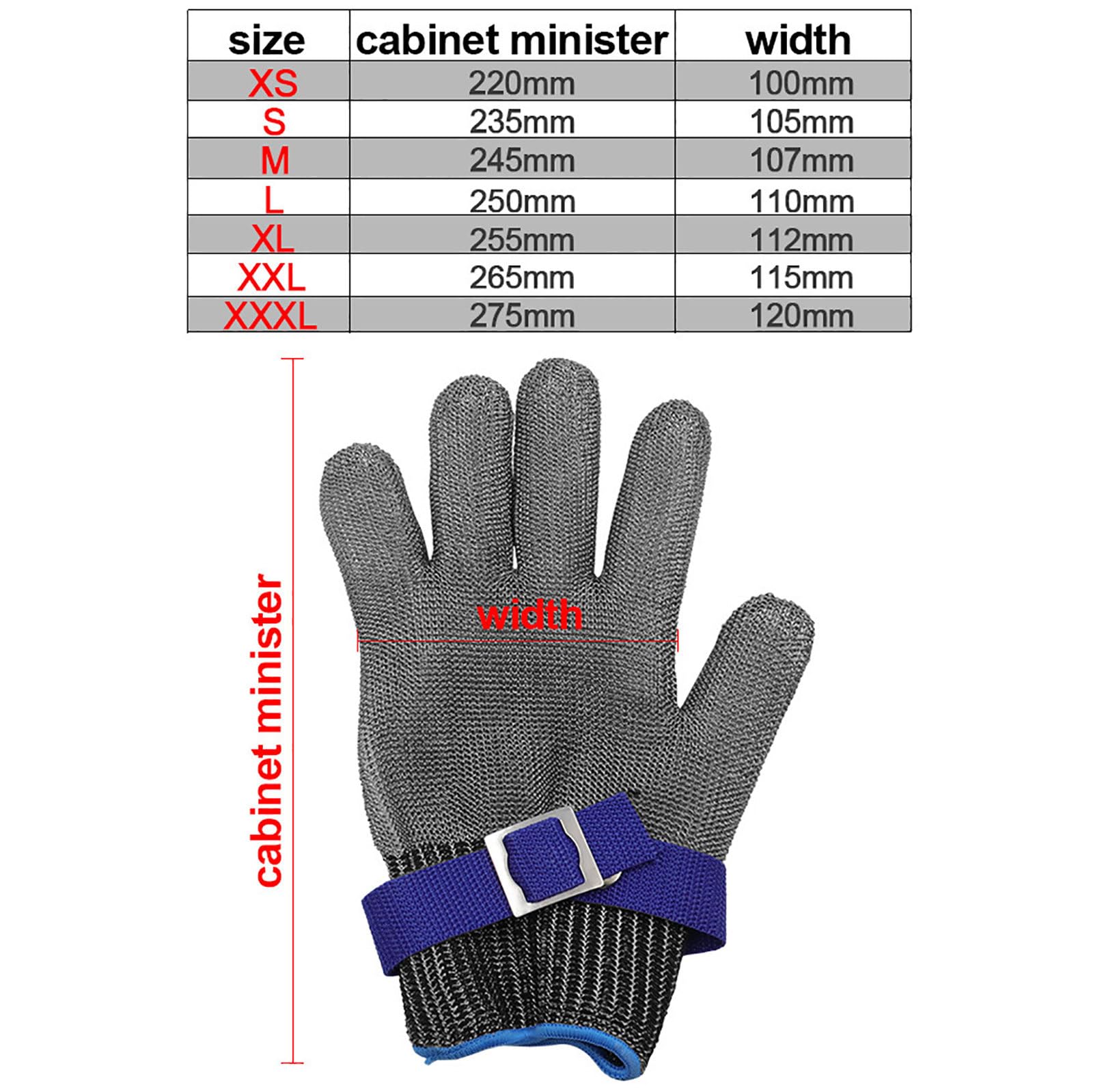 5 Juegos De Guantes Resistentes A Cortes, Guantes Resistentes A Cortes De Malla De Acero Inoxidable De 5 Niveles De ProteccióN, Carpinteros, Descascaradores De Ostras,L