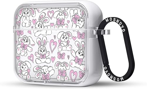 Miniatura 231 de MOSNOVO Funda protectora transparente para AirPods Pro 3, con anillo de metal duro de lujo de doble capa a prueba de golpes, diseñado para AirPods