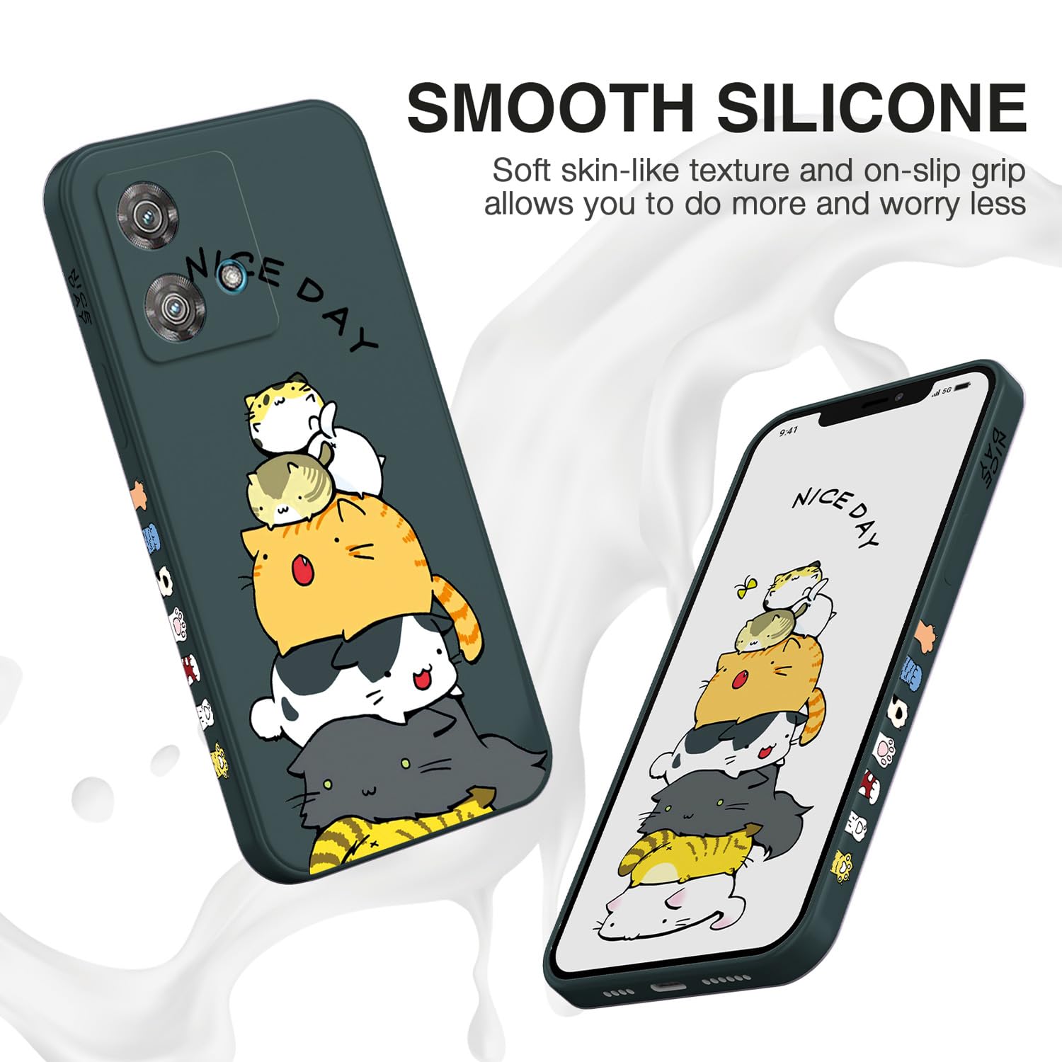 XINYEXIN Silikon Hülle Für Motorola Edge 50 Pro – Süßes Blumenmuster, Stoßfest & Dünn | Mit Kameraschutz & Kabellosem Laden
