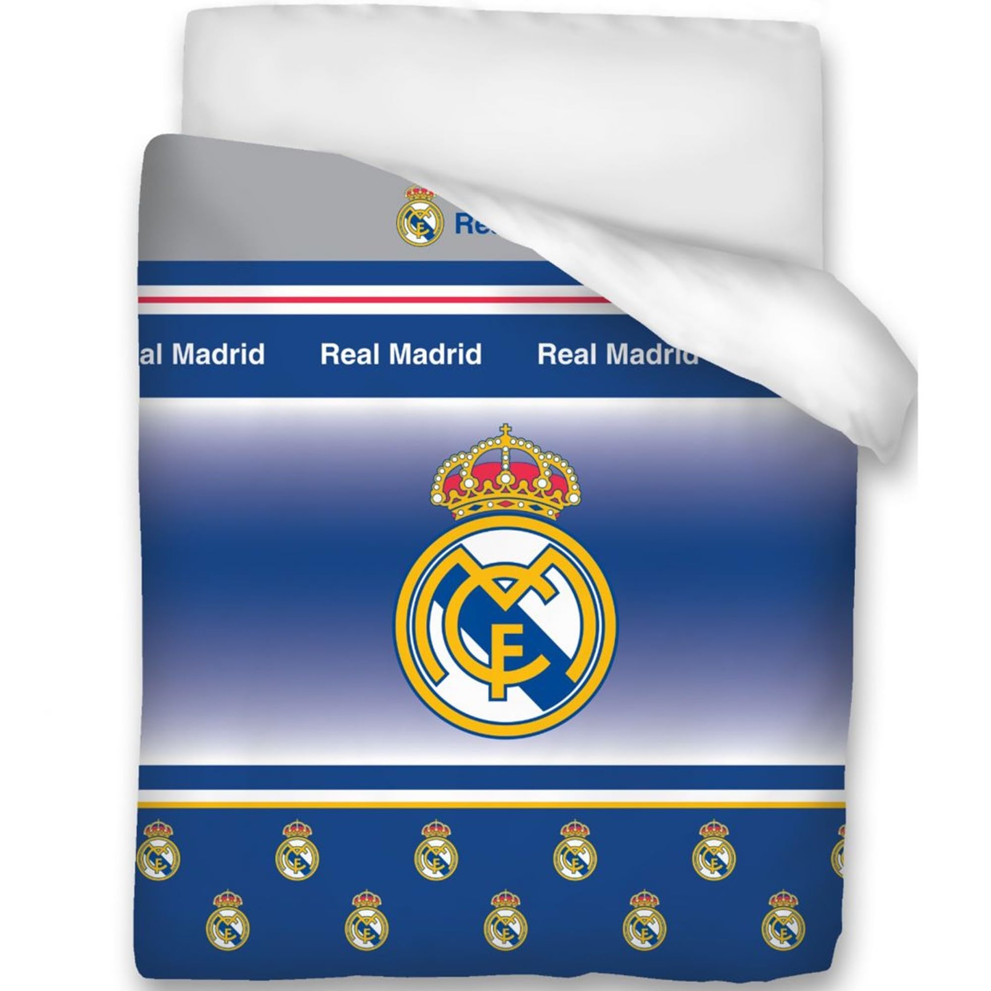 Dhestia Home - Edredón Nórdico Real Madrid Cama 90 y 105 Medida 180x260 cm - Color ÚNICO, Talla Cama 90/105