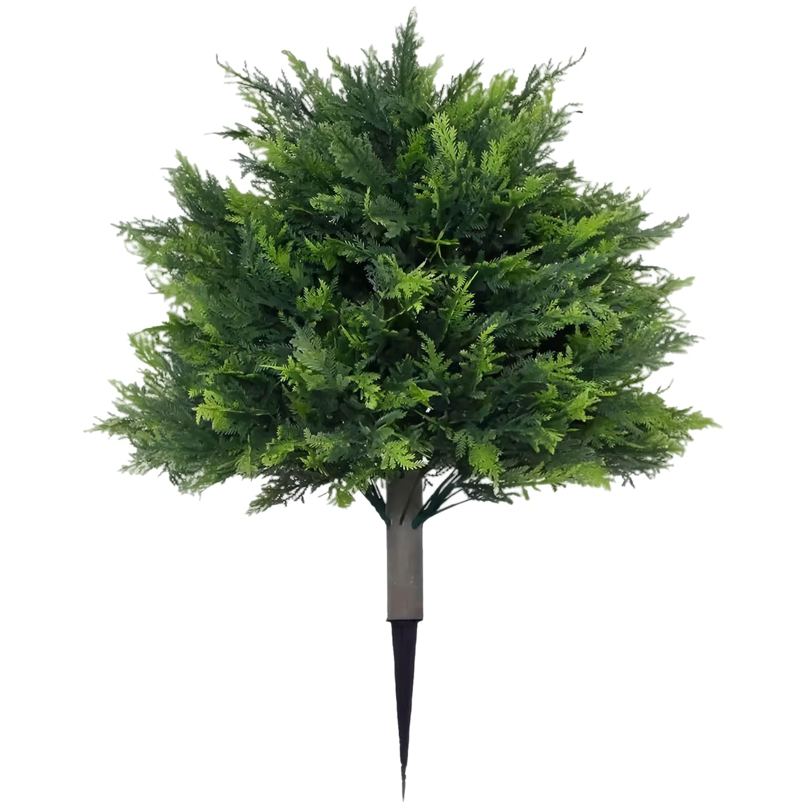 Arbres de Cèdre Artificiels pour Extérieur - Buissons Végétation Cyprès Faux | Arbre Persistant Résistant aux UV de 60 cm avec Piquet de Fixation pour Intérieur Extérieur Jardin Terrasse