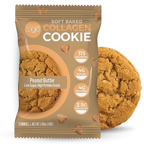 321glo - Galletas de colágeno Galletas horneadas suaves, altas en proteínas, bajas en carbohidratos, bajas en azúcar Snack keto para mujeres,
